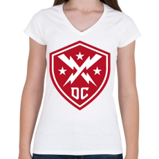 PRINTFASHION Def club - Női V-nyakú póló - Fehér