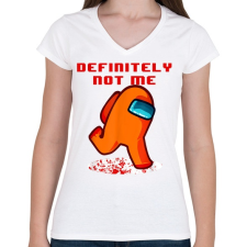 PRINTFASHION Definitely not me - Among Us - Női V-nyakú póló - Fehér női póló