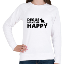 PRINTFASHION Degus make me happy - Női pulóver - Fehér női pulóver, kardigán
