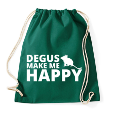PRINTFASHION Degus make me happy - Sportzsák, Tornazsák - Sötétzöld tornazsák