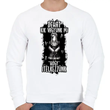 PRINTFASHION Dehát kik vagyunk mi hogy ítélkezzünk?! - Férfi pulóver - Fehér férfi pulóver, kardigán