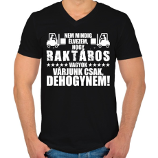 PRINTFASHION DEHOGYNEM, Raktáros! - Férfi V-nyakú póló - Fekete