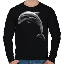 PRINTFASHION Delfin portré - Férfi pulóver - Fekete férfi pulóver, kardigán