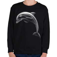 PRINTFASHION Delfin portré - Gyerek pulóver - Fekete