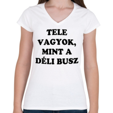 PRINTFASHION Déli busz - Női V-nyakú póló - Fehér