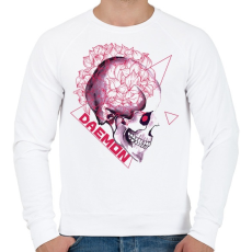 PRINTFASHION Démon - Férfi pulóver - Fehér