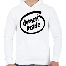 PRINTFASHION Demon Inside - Férfi kapucnis pulóver - Fehér férfi pulóver, kardigán