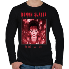 PRINTFASHION DEMON SLAYER - Férfi hosszú ujjú póló - Fekete férfi póló