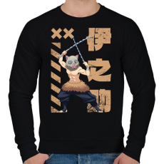 PRINTFASHION demon slayer Inosuke  - Férfi pulóver - Fekete