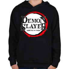 PRINTFASHION Demon Slayer Kimetsu No Yaiba - Gyerek kapucnis pulóver - Fekete