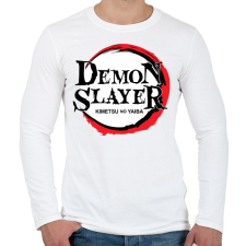 PRINTFASHION Demon Slayer minta - Férfi hosszú ujjú póló - Fehér férfi póló