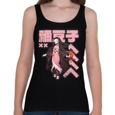 PRINTFASHION Demon Slayer Nezuko - Női atléta - Fekete