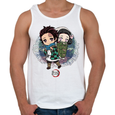 PRINTFASHION Demon Slayer - Tanjiro, Nezuko - Férfi atléta - Fehér atléta, trikó