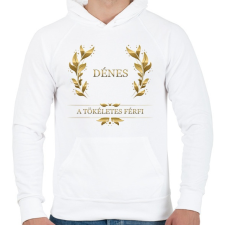 PRINTFASHION Dénes - Férfi kapucnis pulóver - Fehér férfi pulóver, kardigán