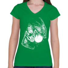 PRINTFASHION Denevér - Női V-nyakú póló - Zöld női póló