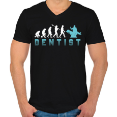 PRINTFASHION Dentist evolution - Férfi V-nyakú póló - Fekete