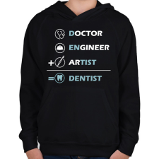 PRINTFASHION Dentist (white) - Gyerek kapucnis pulóver - Fekete gyerek pulóver, kardigán