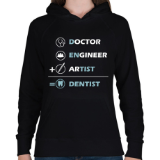 PRINTFASHION Dentist (white) - Női kapucnis pulóver - Fekete
