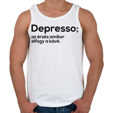 PRINTFASHION Depresso - Férfi atléta - Fehér