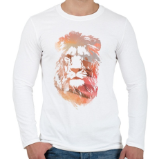 PRINTFASHION Desert lion - Férfi hosszú ujjú póló - Fehér