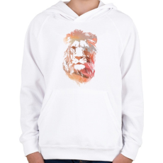 PRINTFASHION Desert lion - Gyerek kapucnis pulóver - Fehér