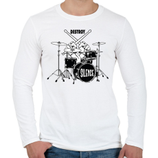 PRINTFASHION Destroy silence - Dobolós - Férfi hosszú ujjú póló - Fehér