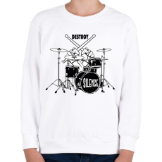 PRINTFASHION Destroy silence - Dobolós - Gyerek pulóver - Fehér