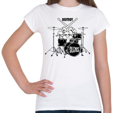 PRINTFASHION Destroy silence - Dobolós - Női póló - Fehér női póló