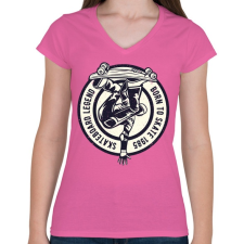 PRINTFASHION Deszkás legenda - Női V-nyakú póló - Rózsaszín női póló