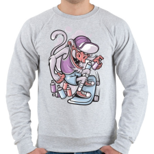 PRINTFASHION Deszkás majom - Férfi pulóver - Sport szürke férfi pulóver, kardigán