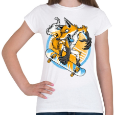 PRINTFASHION Deszkás róka - Női póló - Fehér női póló