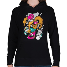 PRINTFASHION Deszkás sas - Női kapucnis pulóver - Fekete