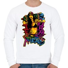 PRINTFASHION Deszkás - skater lány graffiti - Férfi pulóver - Fehér