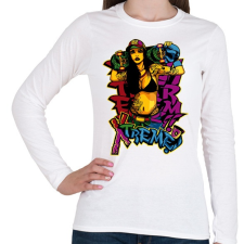 PRINTFASHION Deszkás - skater lány graffiti - Női hosszú ujjú póló - Fehér női póló
