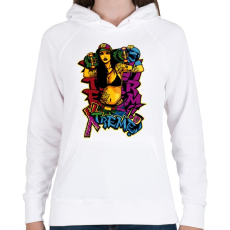 PRINTFASHION Deszkás - skater lány graffiti - Női kapucnis pulóver - Fehér