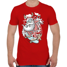 PRINTFASHION Deszkás Télapó - Férfi póló - Piros férfi póló