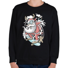 PRINTFASHION Deszkás Télapó - Gyerek pulóver - Fekete gyerek pulóver, kardigán