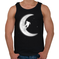 PRINTFASHION Deszkázás a holdon - Férfi atléta - Fekete