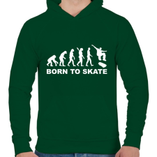 PRINTFASHION Deszkázni születtem  - Férfi kapucnis pulóver - Sötétzöld férfi pulóver, kardigán