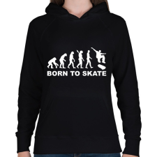 PRINTFASHION Deszkázni születtem  - Női kapucnis pulóver - Fekete női pulóver, kardigán