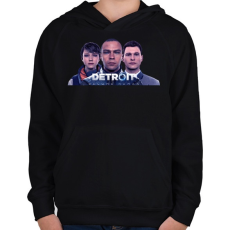 PRINTFASHION Detroit become human - Gyerek kapucnis pulóver - Fekete