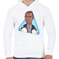 PRINTFASHION Detroit - Férfi kapucnis pulóver - Fehér férfi pulóver, kardigán