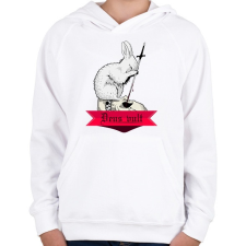 PRINTFASHION Deus vult - A gyilkos nyúl - Gyerek kapucnis pulóver - Fehér gyerek pulóver, kardigán