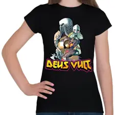 PRINTFASHION Deus Vult - Női póló - Fekete női póló