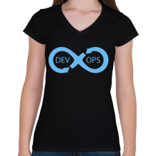 PRINTFASHION Dev Ops - Női V-nyakú póló - Fekete női póló