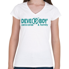 PRINTFASHION deverboy - Női V-nyakú póló - Fehér női póló