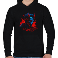 PRINTFASHION Devil design - Férfi kapucnis pulóver - Fekete