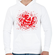 PRINTFASHION Devil face - Férfi kapucnis pulóver - Fehér férfi pulóver, kardigán