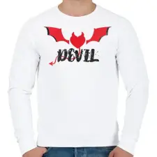 PRINTFASHION DEVIL - Férfi pulóver - Fehér férfi pulóver, kardigán