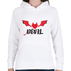PRINTFASHION DEVIL - Női kapucnis pulóver - Fehér
